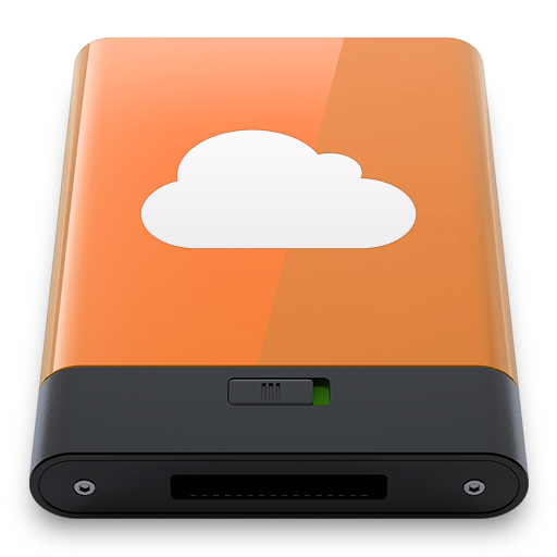 Orange iDisk W Icon 512x512 png